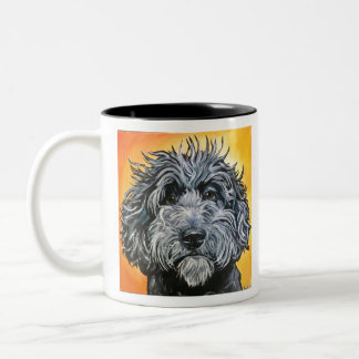 Caneca De Café Em Dois Tons Rabisco preto
