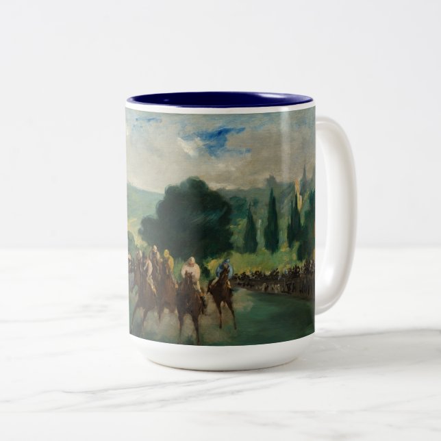 Caneca De Café Em Dois Tons Raças em Longchamp - Édouard Manet (Frente Esquerda)