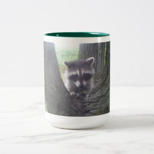 Caneca De Café Em Dois Tons Racoon em árvore