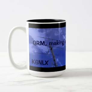 Caneca De Café Em Dois Tons Rádio amador QRM e Callsign Mug