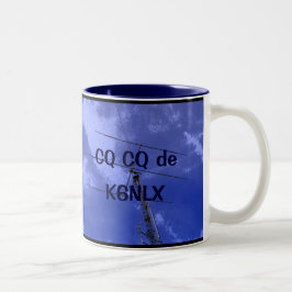 Caneca De Café Em Dois Tons Rádio Amateur CQ e Callsign Mug