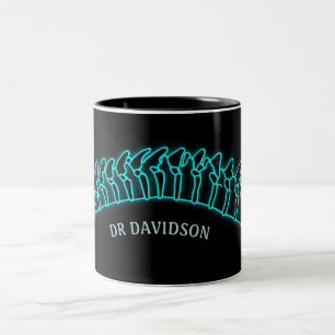 Caneca De Café Em Dois Tons Radiografia do esqueleto da coluna vertebral Chiro