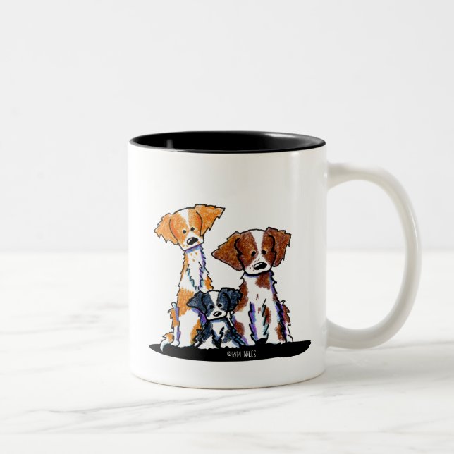 Caneca De Café Em Dois Tons Rage e Mishead Brittany Dog (Direita)