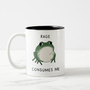 Caneca De Café Em Dois Tons Rage Me Consome Sapo Lagoa Meme Vintage Natureza