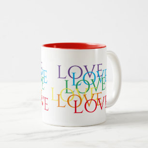Caneca De Café Em Dois Tons RAINBOW AMOR Red Dois Tons Mug