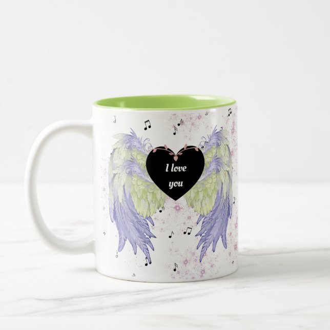 Caneca De Café Em Dois Tons Rainbow angel wings (Esquerda)