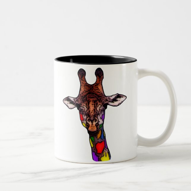 Caneca De Café Em Dois Tons Rainbow Giraffe Mug (Direita)