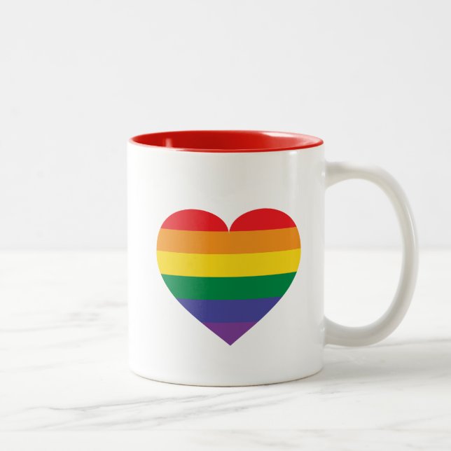 Caneca De Café Em Dois Tons Rainbow Heart (Direita)