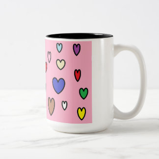 Caneca De Café Em Dois Tons Rainbow Hearts Mug