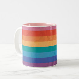 Caneca De Café Em Dois Tons Rainbow Horizontal Strips Mug