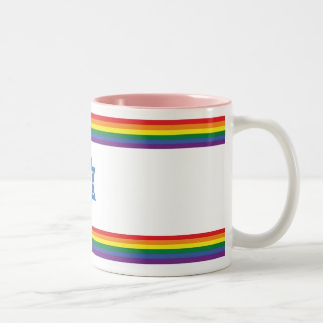 Caneca De Café Em Dois Tons Rainbow Israel Pride Flag Small (Direita)