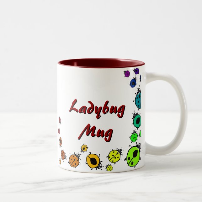 Caneca De Café Em Dois Tons Rainbow Ladybug Mug (Direita)