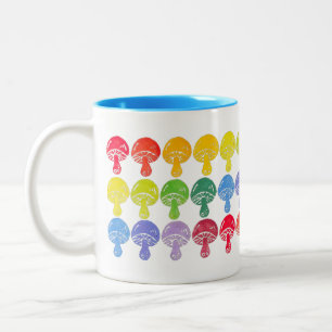 Caneca De Café Em Dois Tons Rainbow Mushroom Mug Blue Interior