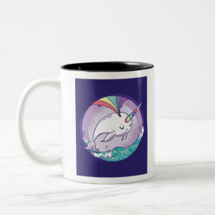 Caneca De Café Em Dois Tons Rainbow Narwhal