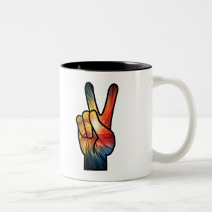 Caneca De Café Em Dois Tons Rainbow Peace