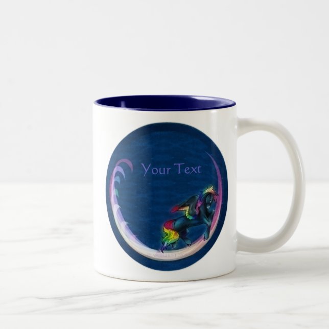 Caneca De Café Em Dois Tons Rainbow Pegasus Mug (Direita)