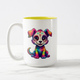 Caneca De Café Em Dois Tons Rainbow Puppy Mug