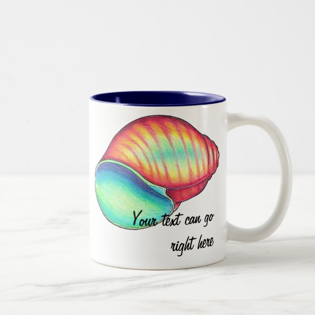 Caneca De Café Em Dois Tons Rainbow Seashell Mug (Direita)