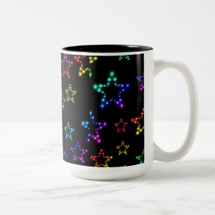 Caneca De Café Em Dois Tons Rainbow Stars Pattern Mug
