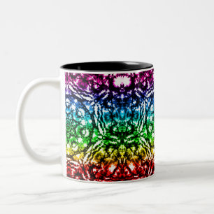 Caneca De Café Em Dois Tons Rainbow Tie Dye Mandala Star