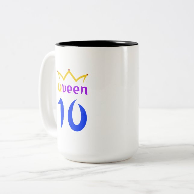Caneca De Café Em Dois Tons Rainha 10 (Frente Esquerda)