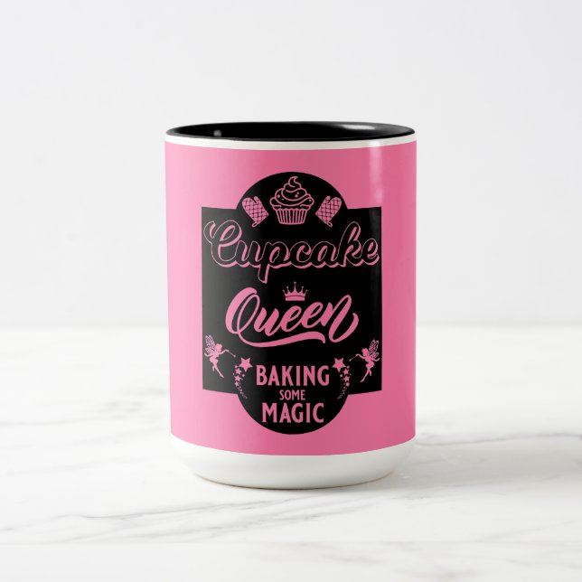 Caneca De Café Em Dois Tons Rainha cupcake (Centro)