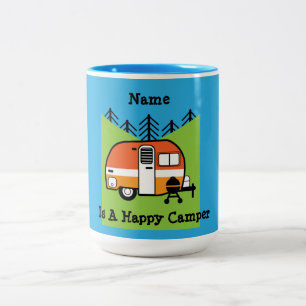 Caneca De Café Em Dois Tons Rainha da Campanha - Engraçado Acampamento RV Cara