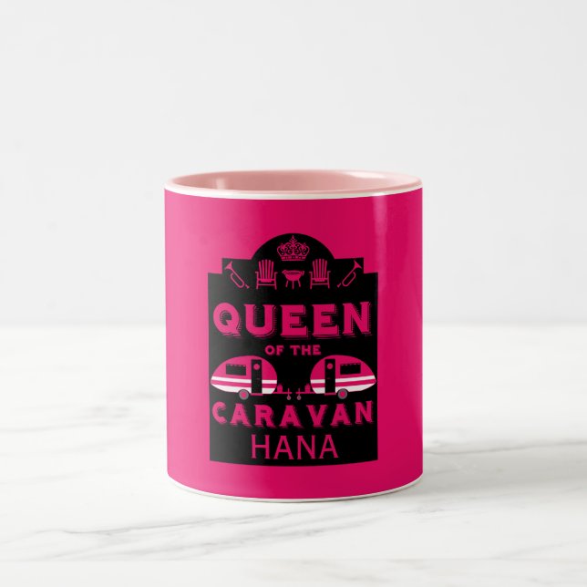 Caneca De Café Em Dois Tons Rainha da Caravana (Centro)