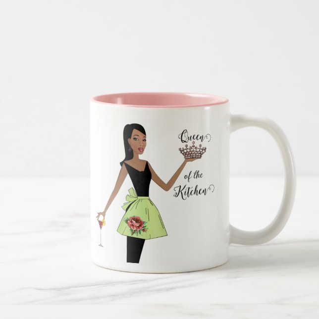 Caneca De Café Em Dois Tons "Rainha da Cozinha"/Guerreiro com espátula (Direita)