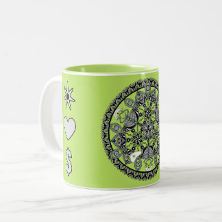 Caneca De Café Em Dois Tons Rainha Das Cobras (monocromo desenhado à mão)
