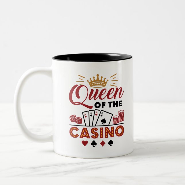 Caneca De Café Em Dois Tons Rainha das Mulheres de Jogo Casino Vegas (Esquerda)