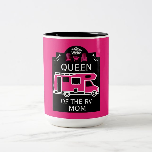 Caneca De Café Em Dois Tons Rainha Do Camper RV (Centro)