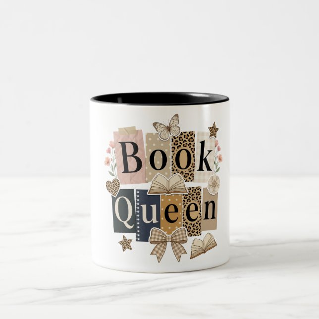 Caneca De Café Em Dois Tons Rainha do Livro Fofo (Centro)