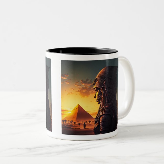 Caneca De Café Em Dois Tons Rainha egípcia Mug de dois tons, 11 oz (Frente Esquerda)