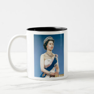 Caneca De Café Em Dois Tons rainha elizabeth