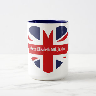 Caneca De Café Em Dois Tons Rainha Elizabeth 70 Jubilee 