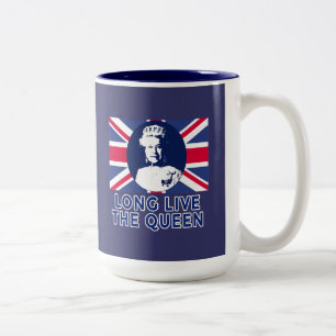 Caneca De Café Em Dois Tons Rainha Elizabeth II Viva a Rainha