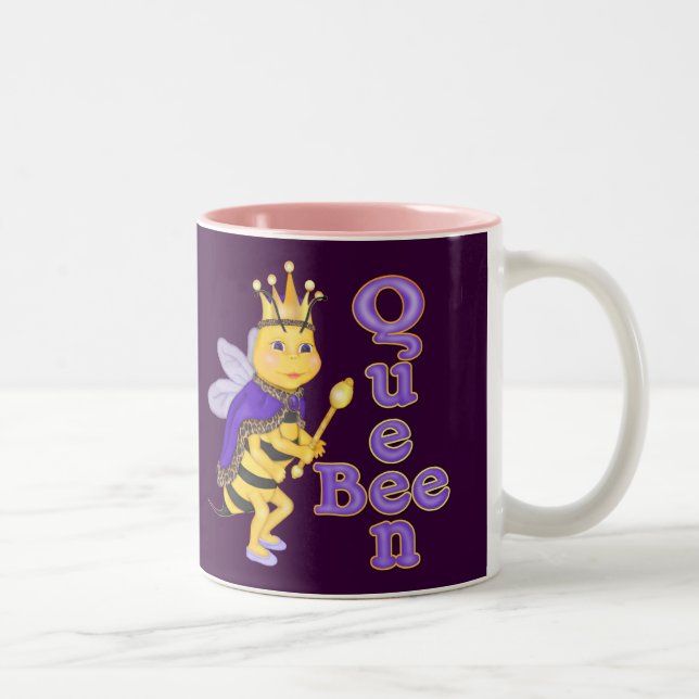 Caneca De Café Em Dois Tons Rainha Engraçada Bee (Direita)