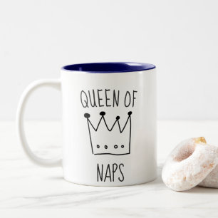 Caneca De Café Em Dois Tons Rainha engraçada do café da coroa das sestas