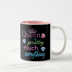 Caneca De Café Em Dois Tons "Rainha mais ou menos de tudo "
