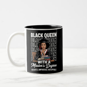 Caneca De Café Em Dois Tons Rainha Negra Mestrado Graduação Educada