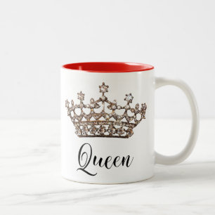 Caneca De Café Em Dois Tons "Rainha" Tiara Mug