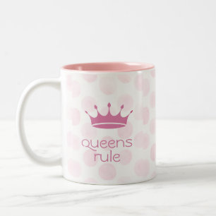 Caneca De Café Em Dois Tons Rainhas Reinam Coroa