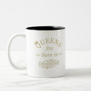 Caneca De Café Em Dois Tons rainhas são nasceres em dezembro
