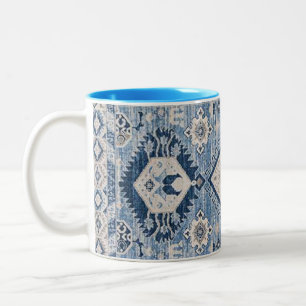 Caneca De Café Em Dois Tons Raio-Quilo Azul-Antiguo Oriental
