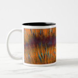 Caneca De Café Em Dois Tons Raios Coloridos Vintage