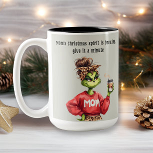 Caneca De Café Em Dois Tons Raiva Verde Mamãe Adora Café