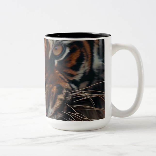 Caneca De Café Em Dois Tons Raiz de Tigre Majestosa (Direita)