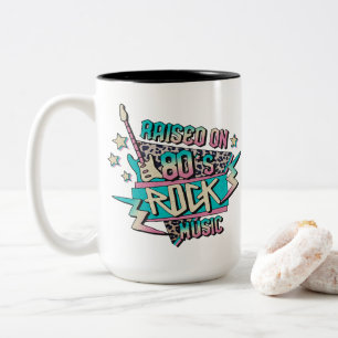 Caneca De Café Em Dois Tons Raízes na Rock dos anos 80