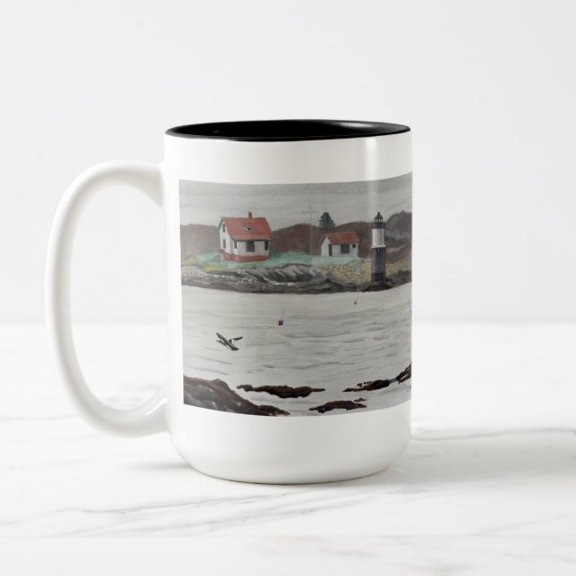Caneca De Café Em Dois Tons Ram Island Maine (Esquerda)